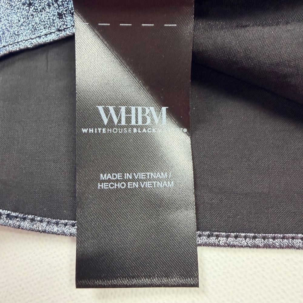 White House Black Market Halter Top Women 10 Silver‎ Excellent Metallic Pleated - Picture 7 of 10
